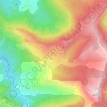 Rimonの地形図、標高、地勢