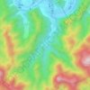 新村の地形図、標高、地勢