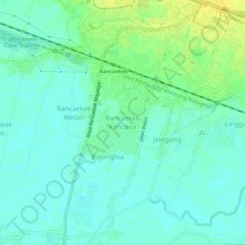 Rancaekek Kencanaの地形図、標高、地勢