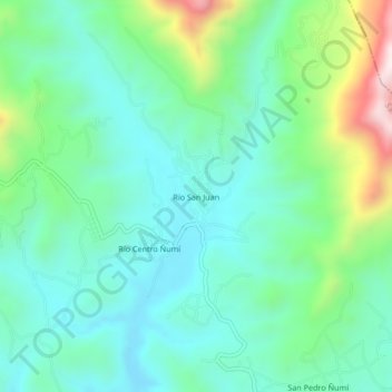 Río San Juanの地形図、標高、地勢
