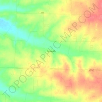 Burtonvilleの地形図、標高、地勢
