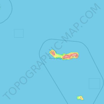 Lagoa das Sete Cidadesの地形図、標高、地勢