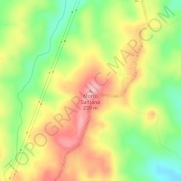 Morro Santanaの地形図、標高、地勢