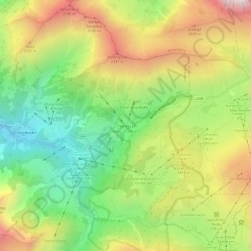 Nessleggの地形図、標高、地勢