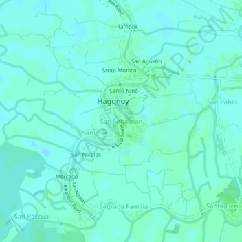 San Sebastianの地形図、標高、地勢