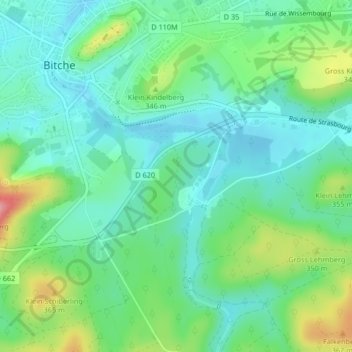 Hasselfurthの地形図、標高、地勢