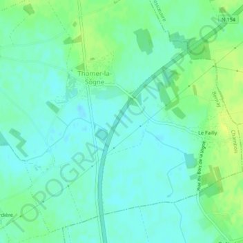 Le Preの地形図、標高、地勢