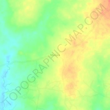 Mutalaの地形図、標高、地勢