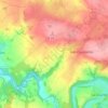 Les Landesの地形図、標高、地勢