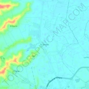 El Tamboの地形図、標高、地勢
