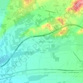 Narayolaの地形図、標高、地勢