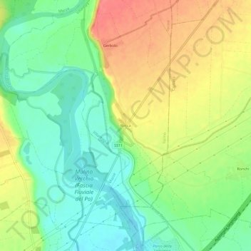 Roccaの地形図、標高、地勢