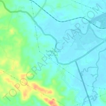 Tangkahan Durianの地形図、標高、地勢