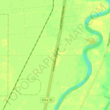 Glenleaの地形図、標高、地勢