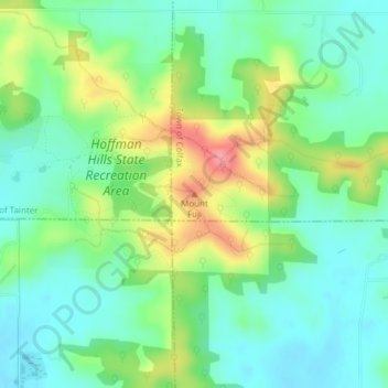 Mount Fujiの地形図、標高、地勢