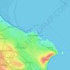 Dún Laoghaireの地形図、標高、地勢