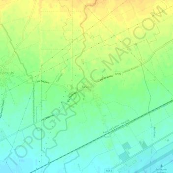 Beanoの地形図、標高、地勢