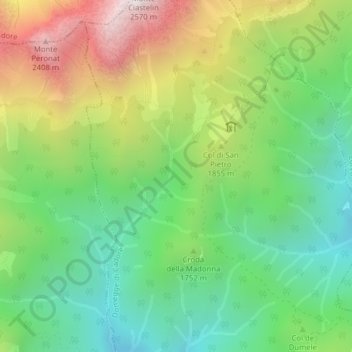 Pale Graseの地形図、標高、地勢