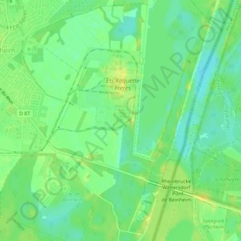 Rheinschluthの地形図、標高、地勢