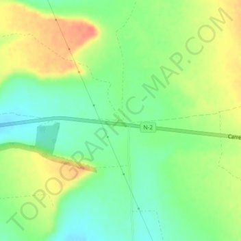 Ventas del Reyの地形図、標高、地勢
