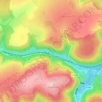 Rocher du Canalの地形図、標高、地勢