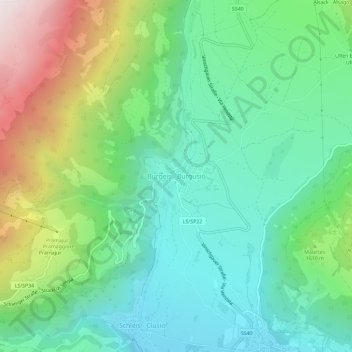 Burgeisの地形図、標高、地勢
