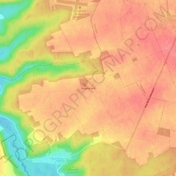 Bois-Minardの地形図、標高、地勢