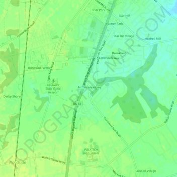 Turnkeyの地形図、標高、地勢