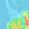 Port Waikatoの地形図、標高、地勢
