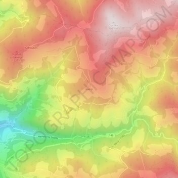Kampの地形図、標高、地勢