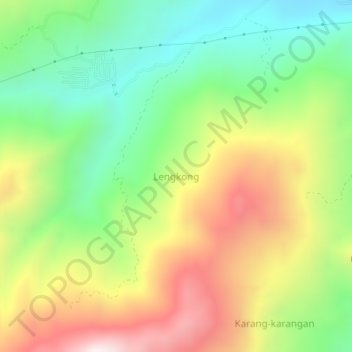 Lengkongの地形図、標高、地勢