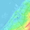 ドバイの地形図、標高、地勢