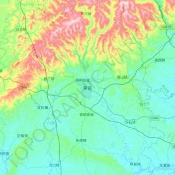 栄県の地形図、標高、地勢