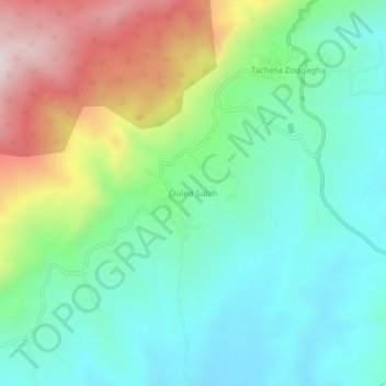 Ouled Salahの地形図、標高、地勢