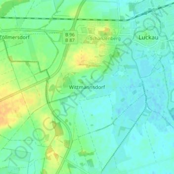 Wittmannsdorfの地形図、標高、地勢