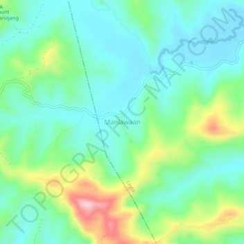 Manlawaanの地形図、標高、地勢