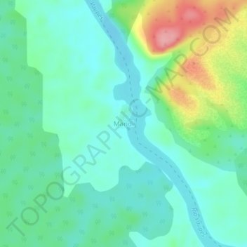 Mandiの地形図、標高、地勢