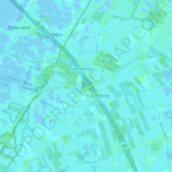 Bradaalの地形図、標高、地勢