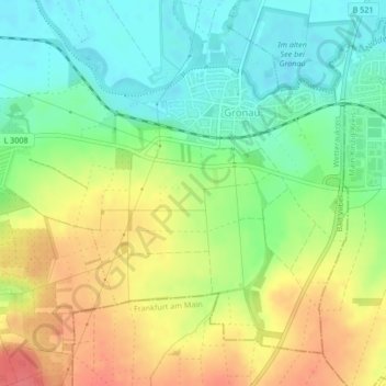 Auf der Flurscheidの地形図、標高、地勢