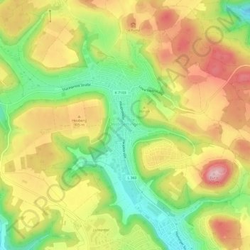 Onstmettingenの地形図、標高、地勢
