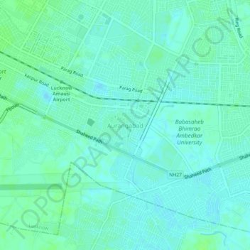 Aurangabadの地形図、標高、地勢
