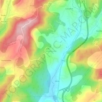 Mamourosの地形図、標高、地勢