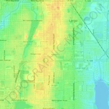 Baskinの地形図、標高、地勢