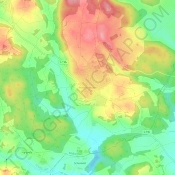 Heinstettenの地形図、標高、地勢