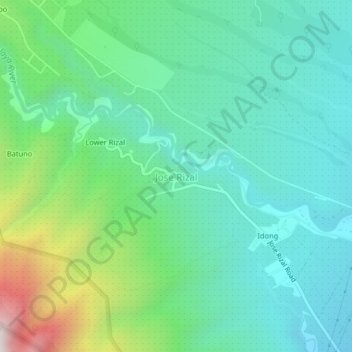 Jose Rizalの地形図、標高、地勢
