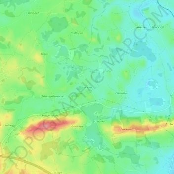 Luimoosの地形図、標高、地勢