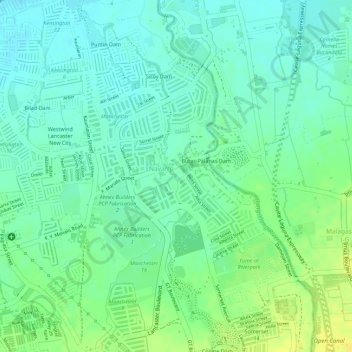 Kaliwa Damの地形図、標高、地勢