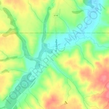 Klintonelの地形図、標高、地勢
