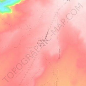 Inscription Houseの地形図、標高、地勢