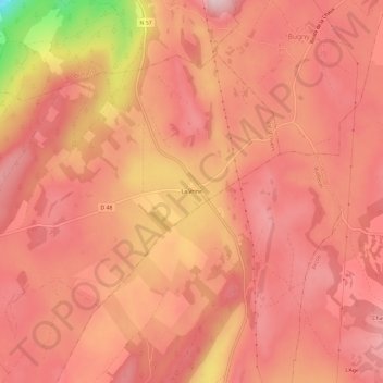 La Vrineの地形図、標高、地勢
